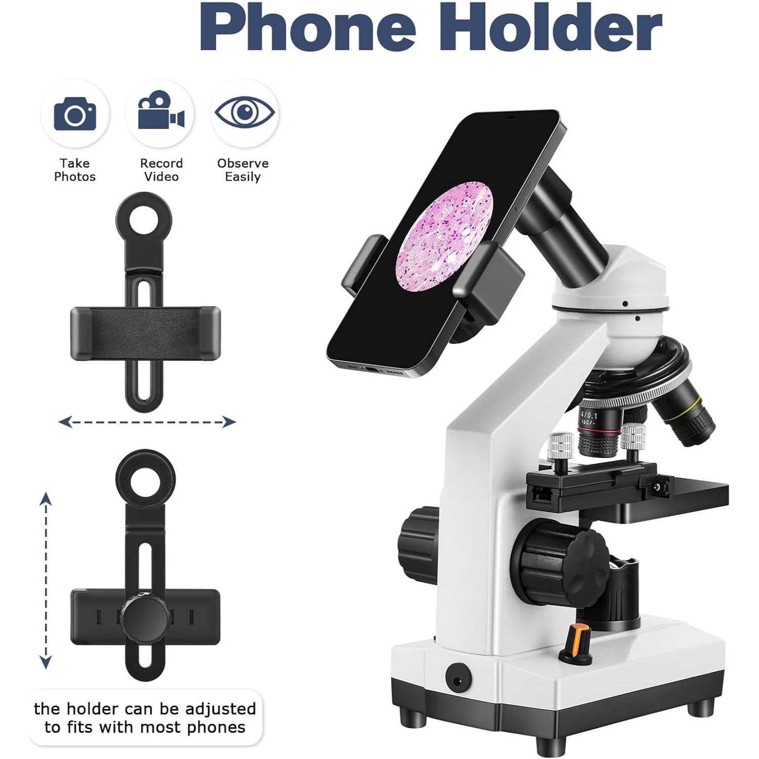 buy monocular microscope with phone holder
