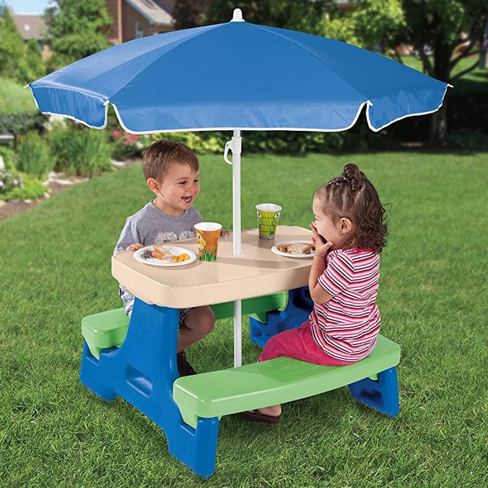 Kids Picnic Table with Umbrella