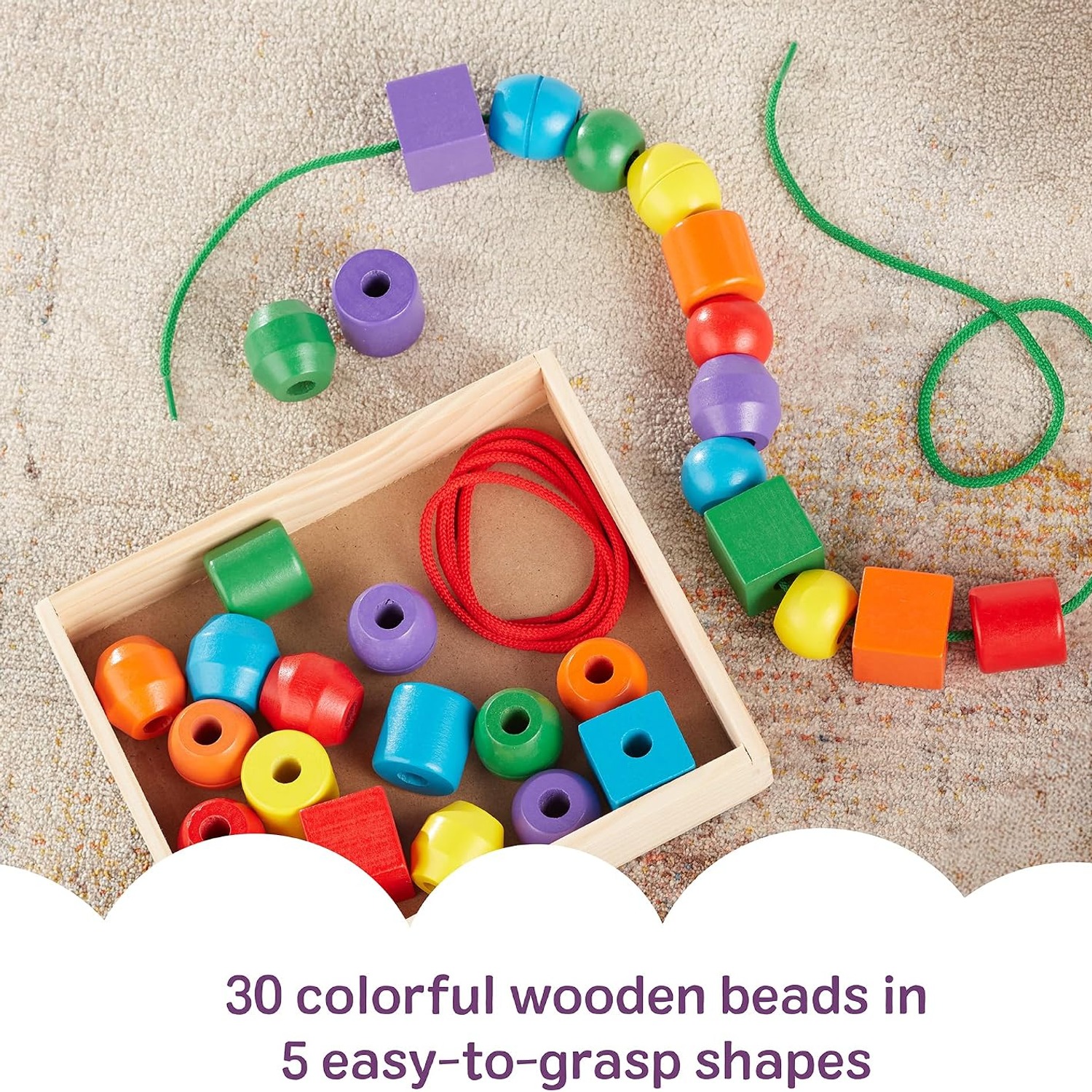 Wooden Lacing Beads
